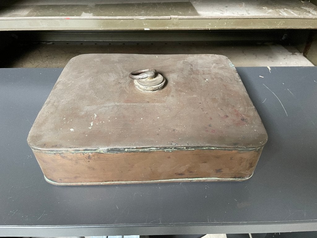 Vintage Koperen Kruik waterfles Bedwarmer koper, Antiek en Kunst, Ophalen, Koper