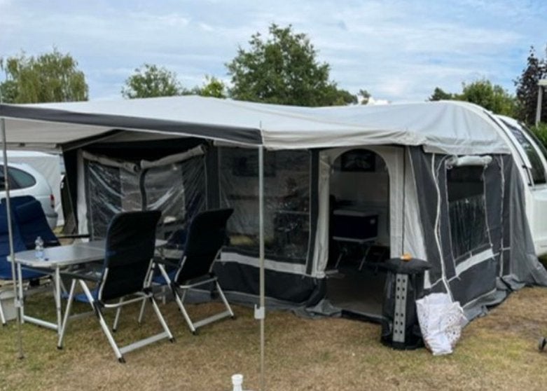 Dorema Ibiza XL DeLuxe voortent maat 13 + luifel + zijtent, Caravans en Kamperen, Ophalen, Gebruikt, Dorema