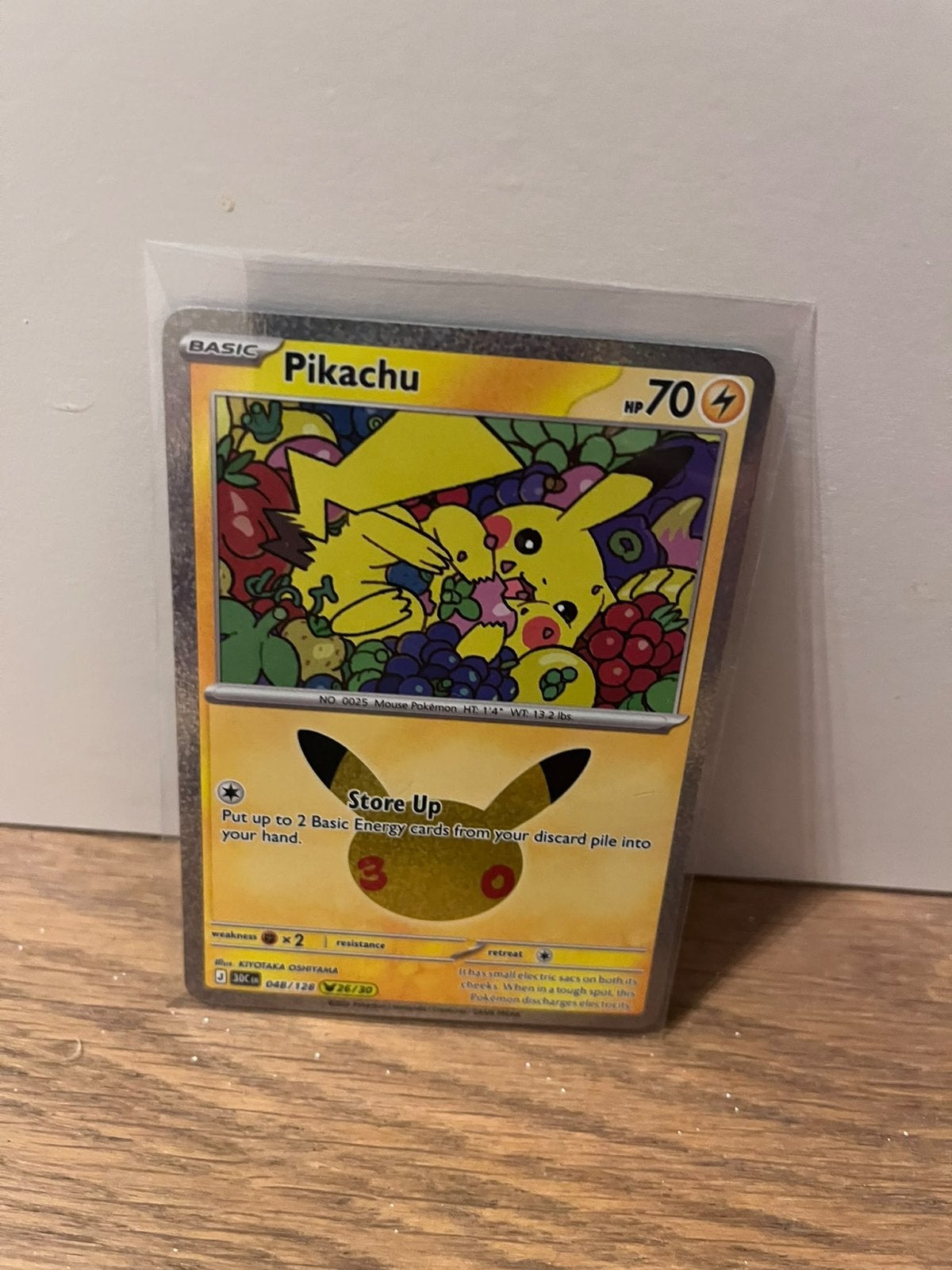 Pikachu Celebrations 25th Anniversary Pokémon Kaart048/128, Ophalen of Verzenden, Zo goed als nieuw, Losse kaart