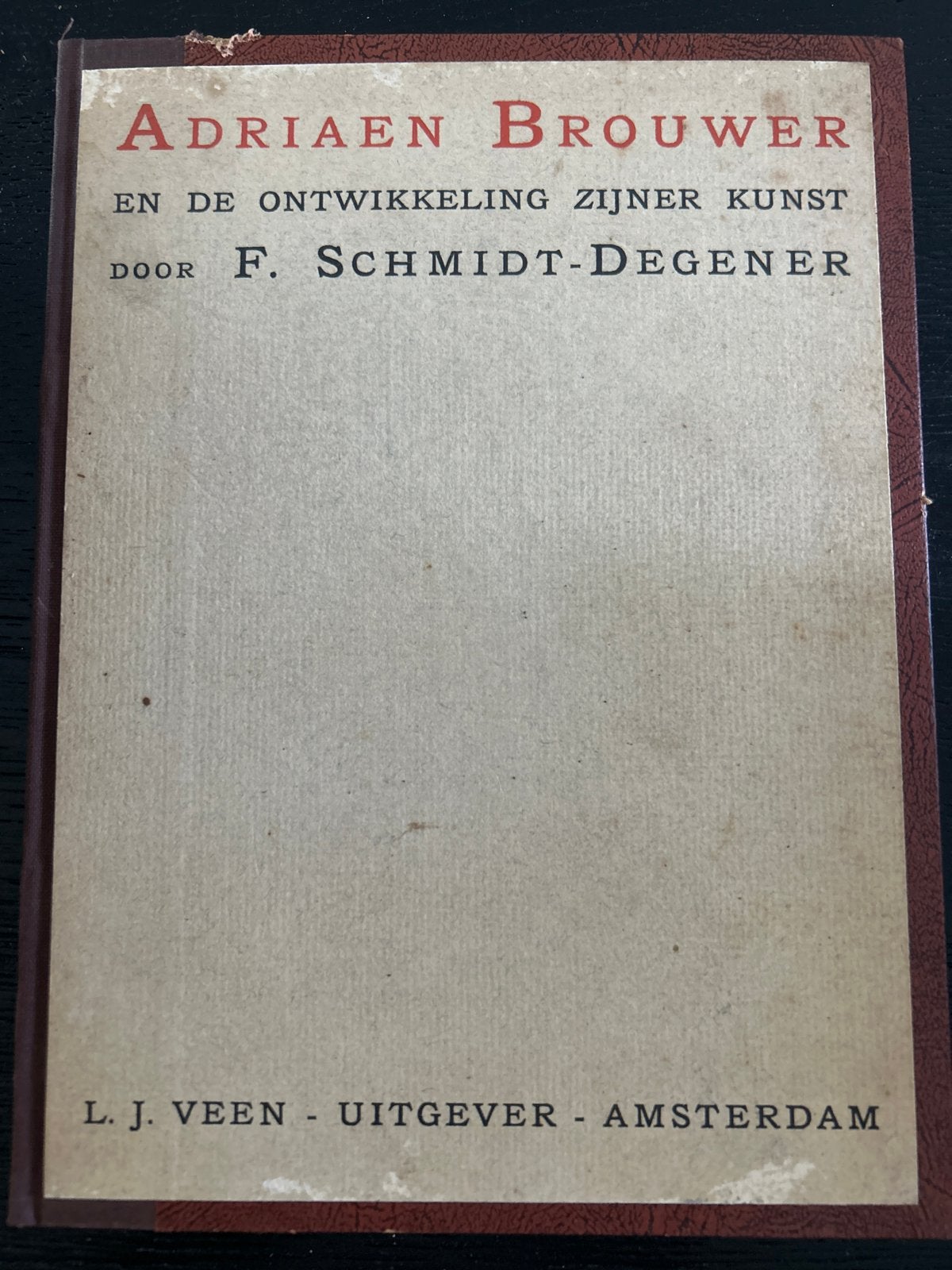 Adriaen Brouwer en de ontwikkeling zijner kunst, Ophalen of Verzenden, Gelezen, Fotografie algemeen