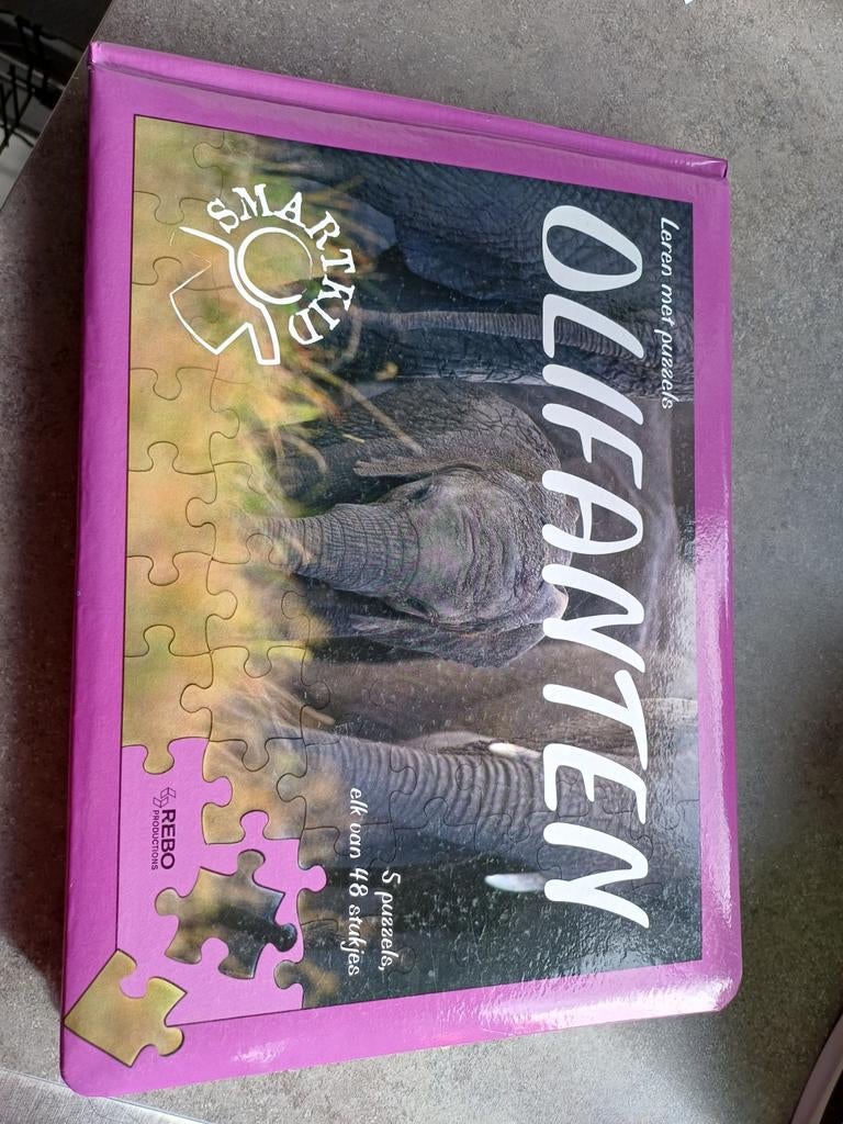 Leren met puzzels - olifanten, Ophalen of Verzenden, Zo goed als nieuw