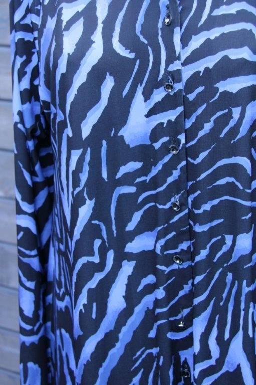 Doorknoopjurk zwart/ blauw Yoek mt 42/44 Vaste prijs, Yoek, Zwart, Maat 42/44 (L), Ophalen of Verzenden