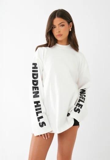 Hidden Hills longsleeve, Kleding | Dames, T-shirts, Hidden hills, Wit, Ophalen of Verzenden, Zo goed als nieuw