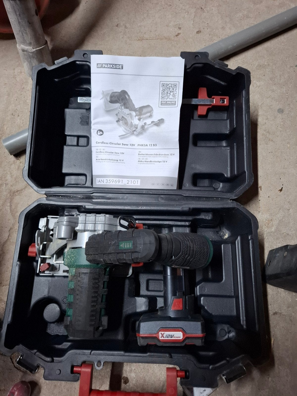 Parkside Accu Cirkelzaag 12V PHKSA 12 B3, Ophalen, Minder dan 30 mm, Cirkelzaag, Minder dan 600 watt
