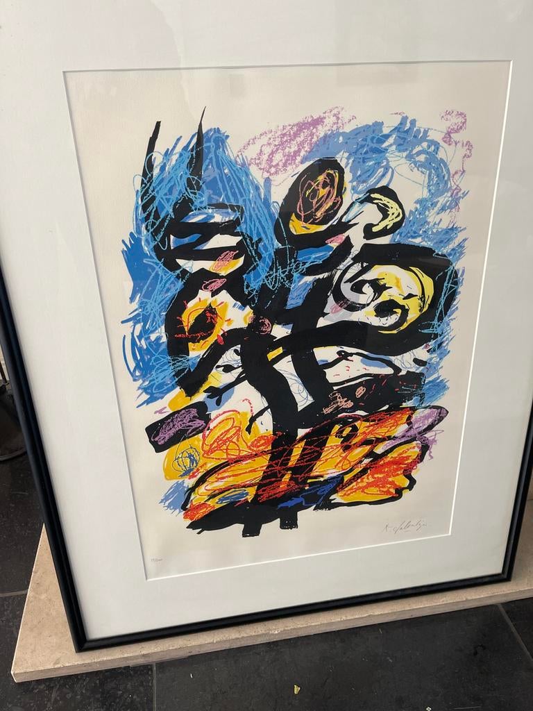 Abstracte zeefdruk van Kees Salentijn, gesigneerd, Ophalen