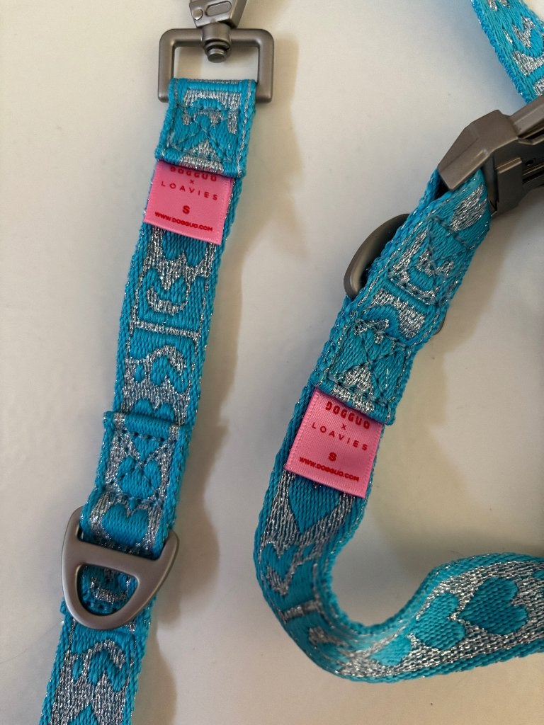 Dogguo x Loavies halsband en hondenriem maat s nieuw, blauw, Ophalen of Verzenden, Nieuw, Hondenriem