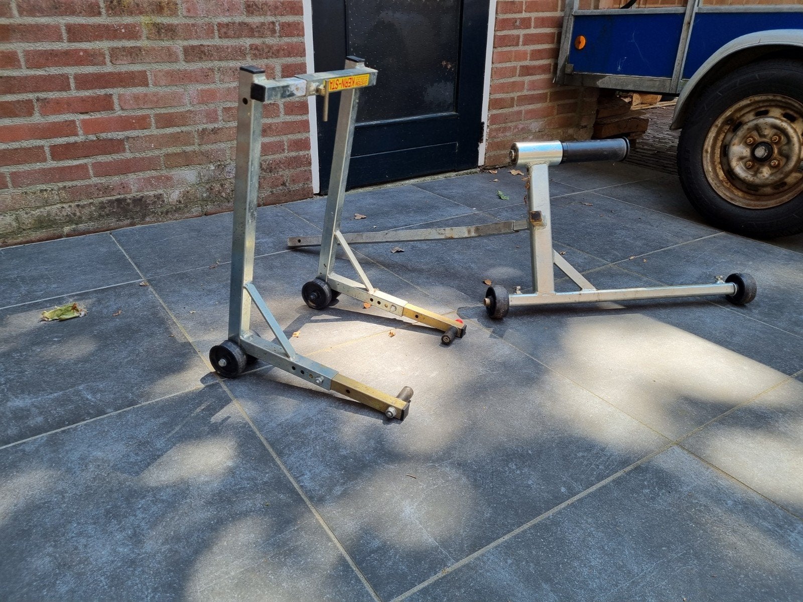 Motorfiets paddock stands set (voor en achter), Motoren, Accessoires | Overige, Gebruikt, Ophalen of Verzenden