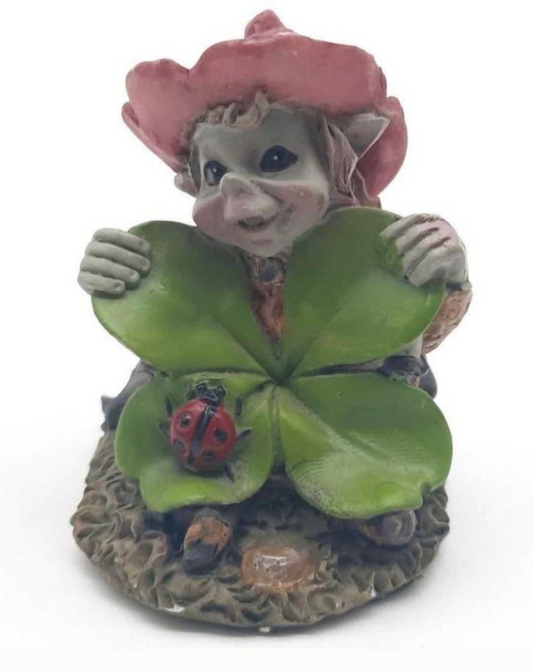 Pixie Elfje met klavertje 4 resin beeldje ca. 6cm hoog, Ophalen of Verzenden, Zo goed als nieuw, Fantasy