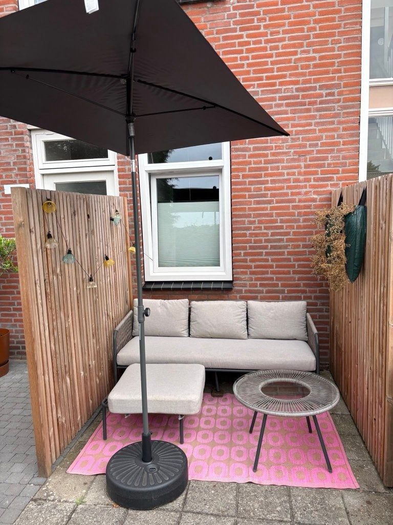 3 delige loungeset Paris - Antraciet/Taupe, Tuin en Terras, Tuinsets en Loungesets, Ophalen, 3 zitplaatsen, Aluminium, Zo goed als nieuw