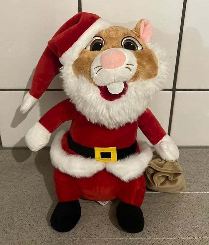 Kerstman hamster Albert Heijn pluche kerst, Ophalen of Verzenden, Zo goed als nieuw