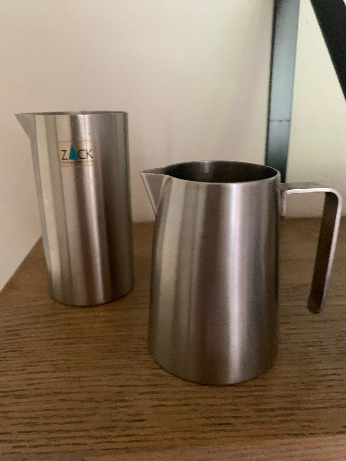 Zack melkkannetje RVS 18/10 - 200ml 2 stuks., Overige typen, Zilver, Ophalen of Verzenden, Zo goed als nieuw