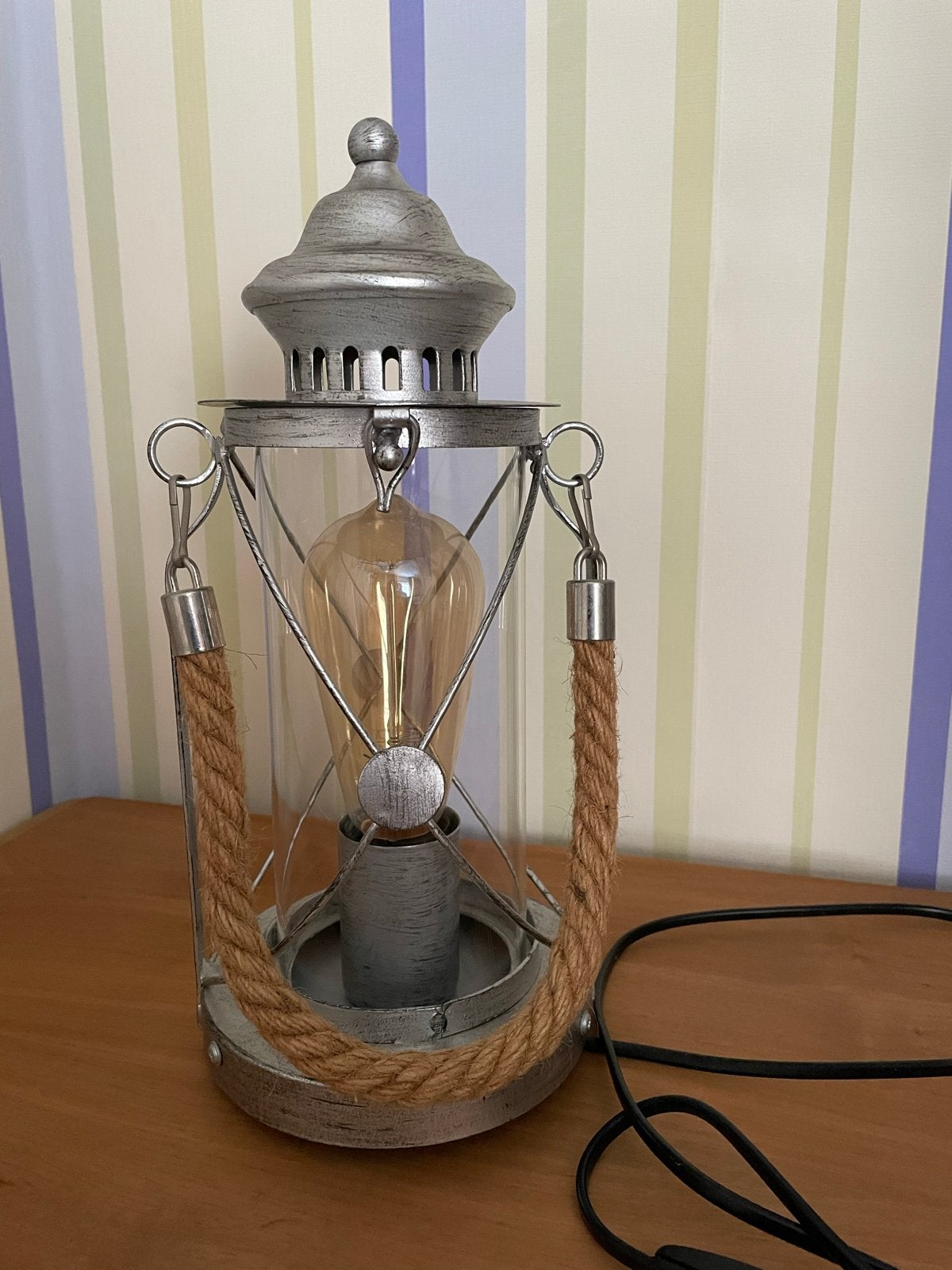 Eglo Vintage Bradford Tafellamp E27 60W Zilver, Eglo, Met schakelaar, Vintage, Metaal