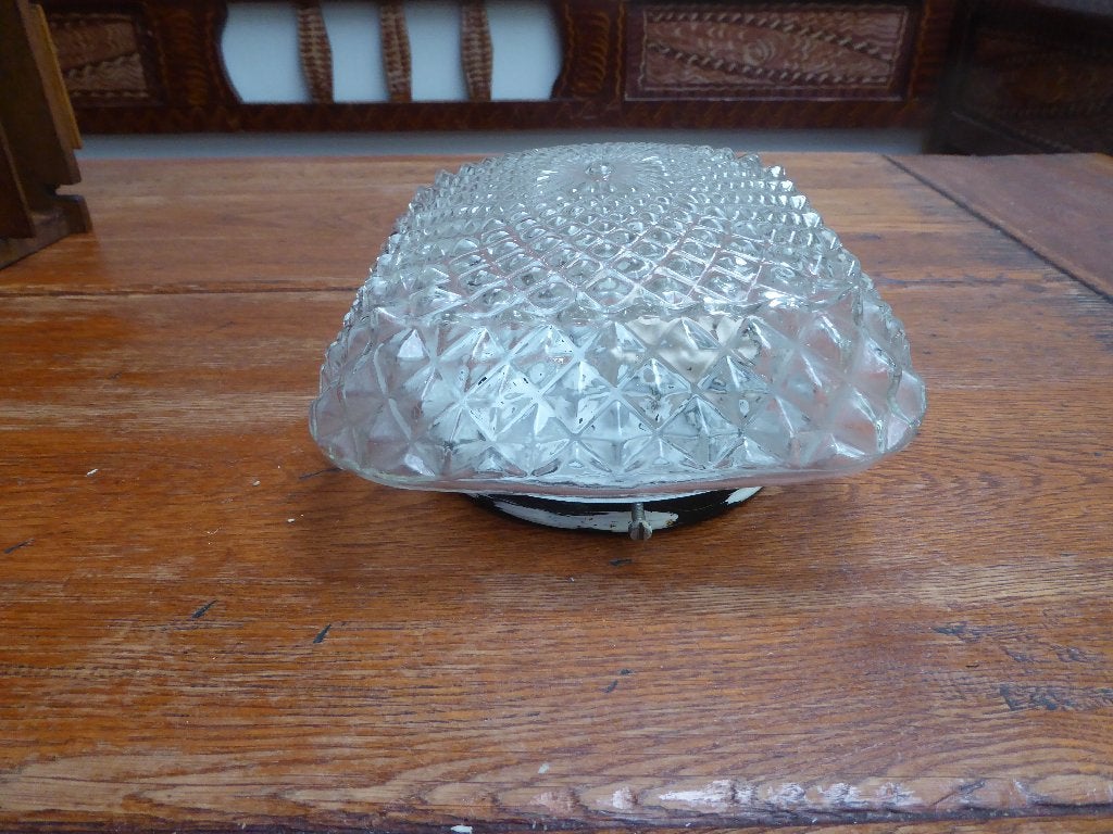 Vintage persglazen plafonniere, Antiek en Kunst, Ophalen of Verzenden