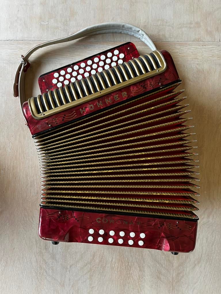Hohner Corona II G/C/F, Gebruikt, Overige formaten, Met koffer, Ophalen of Verzenden
