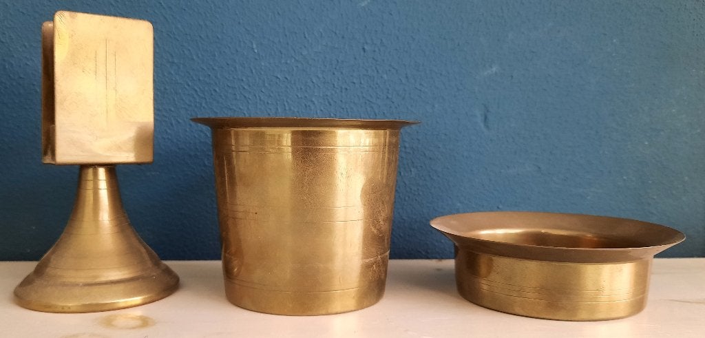 Antieke koperen tabak set, Ophalen of Verzenden, Koper