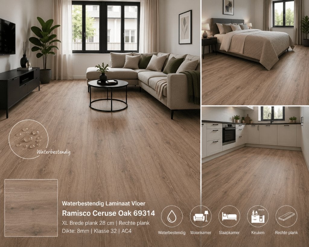 XL Laminaat Harbour Oak Waterbestendig l €7,95, Blauw, 75 m² of meer, Nieuw, Ophalen of Verzenden