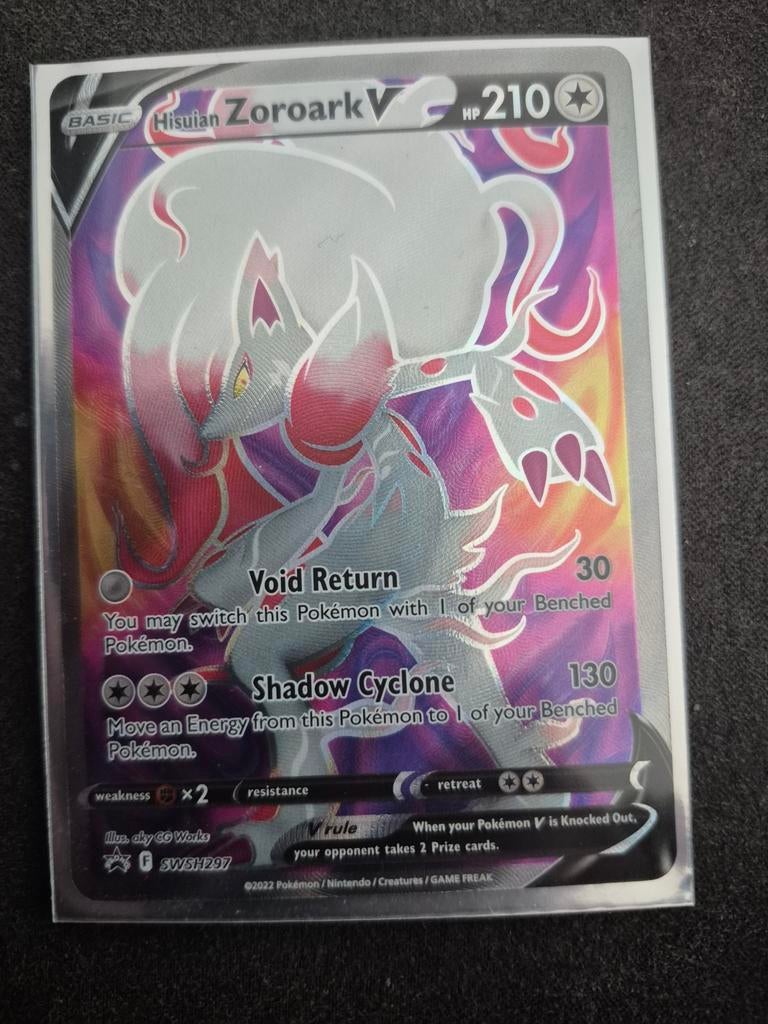 Pokémon Hisuian Zoroark V SWSH297 Promo Kaart, Ophalen of Verzenden, Zo goed als nieuw, Losse kaart, Foil