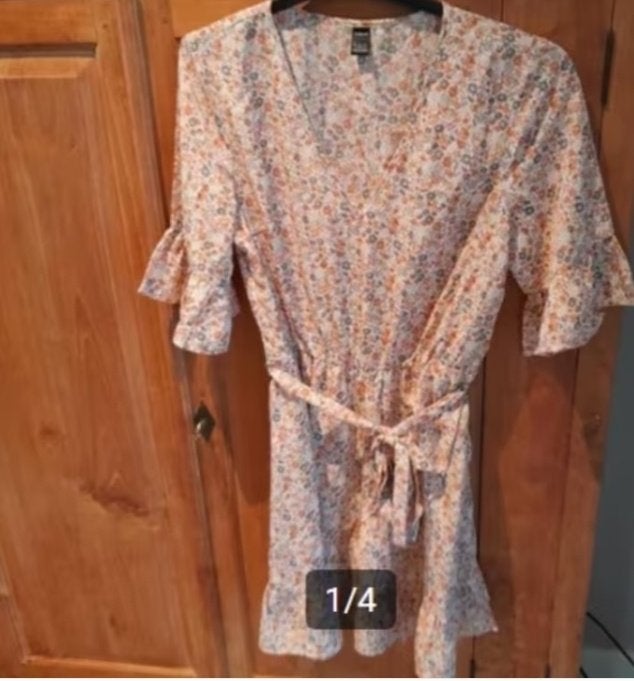 Shein bloemen jurk lief retro vintage printje, Kleding | Dames, Maat 42/44 (L), Ophalen of Verzenden, Zo goed als nieuw, Knielengte