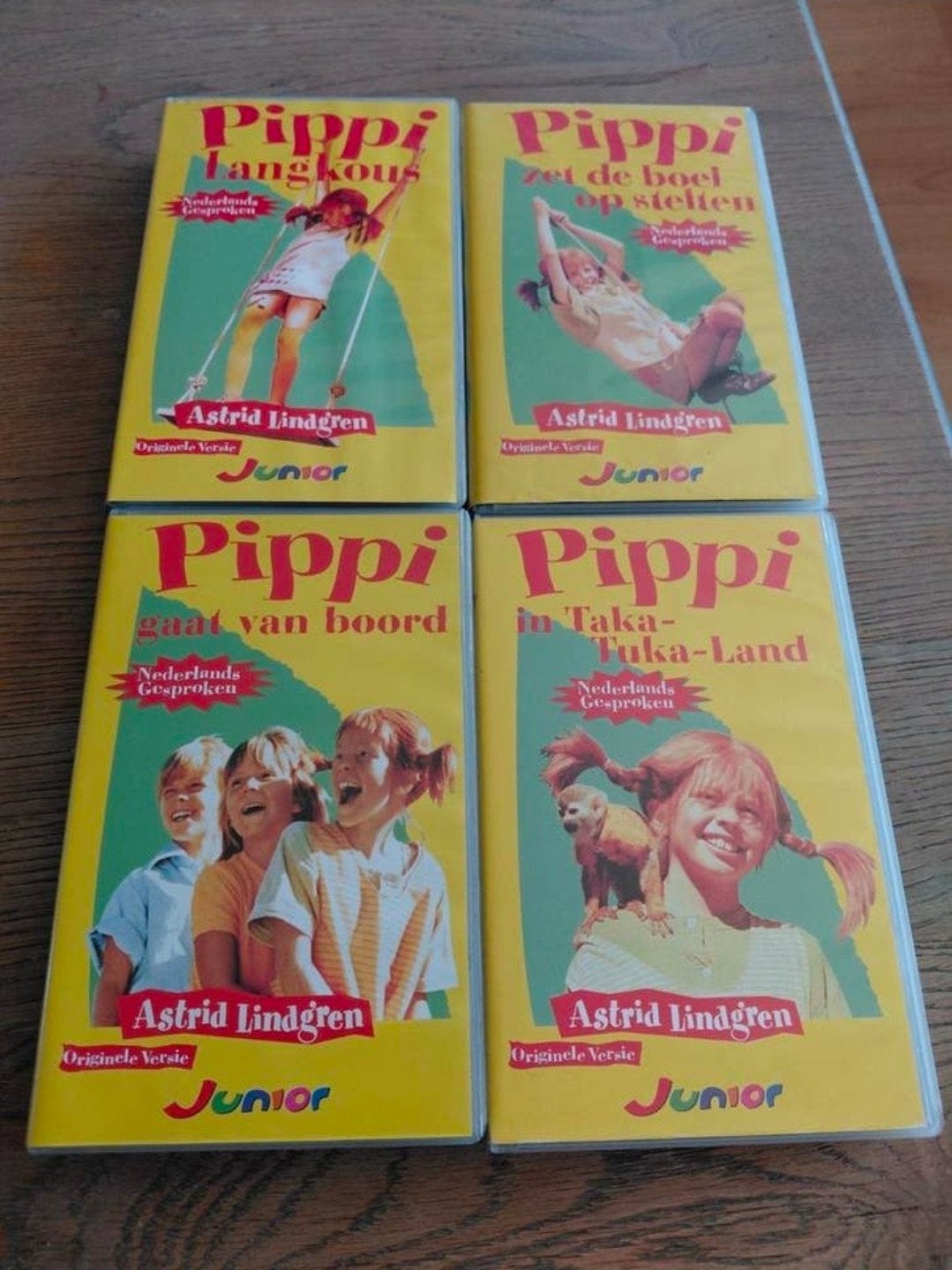 4 Pippi Langkous videobanden., Ophalen of Verzenden, Gebruikt, Kinderprogramma of -film, VHS