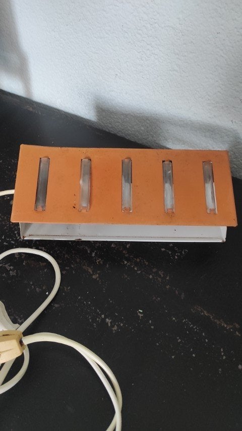 Vintage wandlamp bedlamp koraal, Met snoer/stekker, Gebruikt, Bedlamp, Oranje