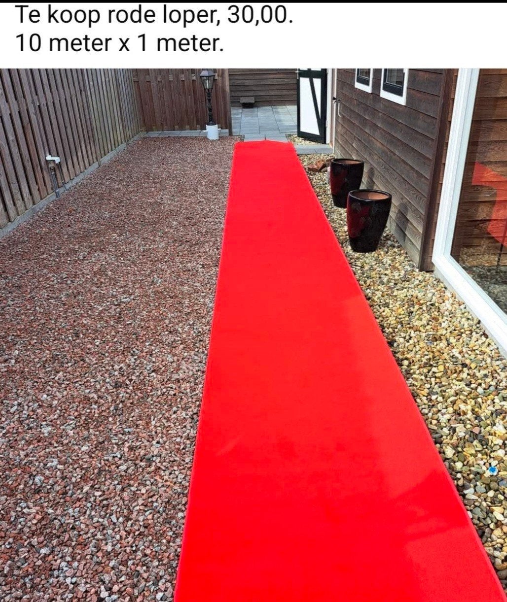 Rode loper, Gebruikt, 200 cm of meer, Rechthoekig, Rood