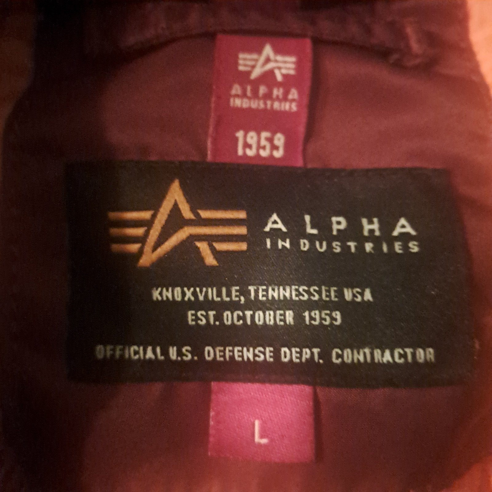 Alpha Industries Jas Bordeauxrood Maat L, Ophalen of Verzenden, Gedragen, Rood
