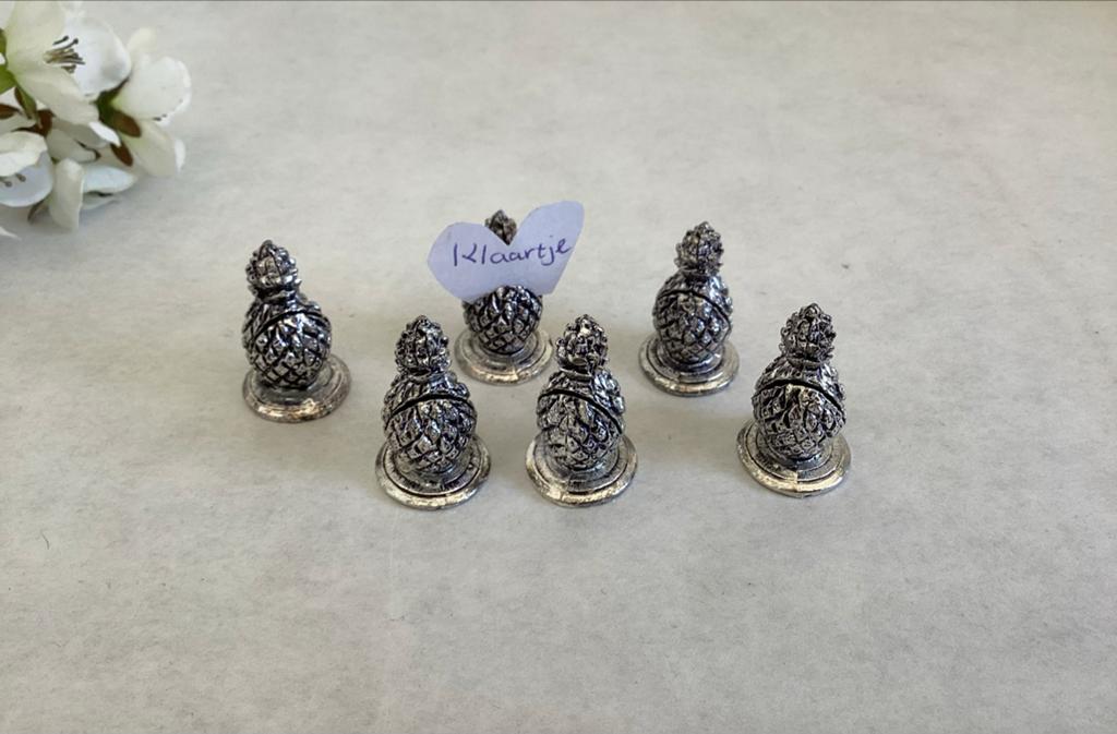 Set van 6 Ananas Naamkaarthouders - Zilverkleurig, Ophalen of Verzenden, Overige materialen, Overige stijlen
