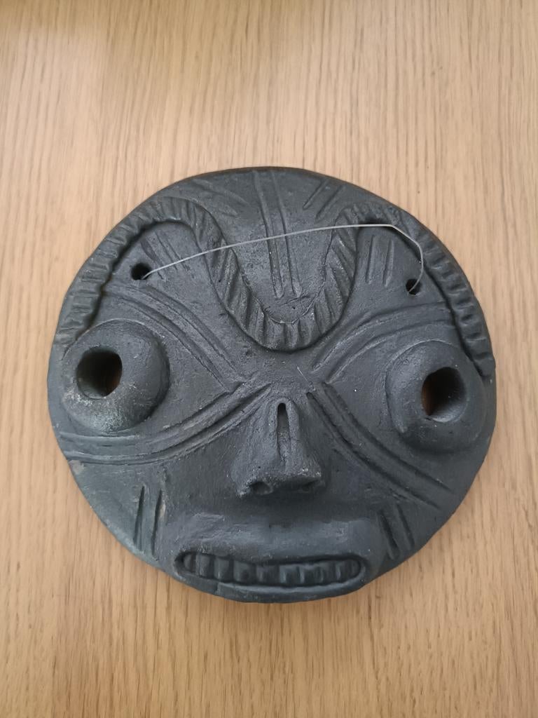 Handgemaakt masker van klei uit Guatemala, Antiek en Kunst, Ophalen