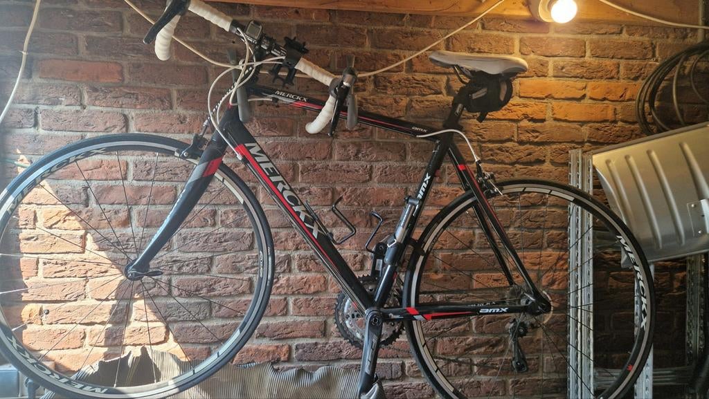 Merckx racefiets, zwart/rood, nieuwstaat, 28 inch, Velgrem, Aluminium, Zo goed als nieuw