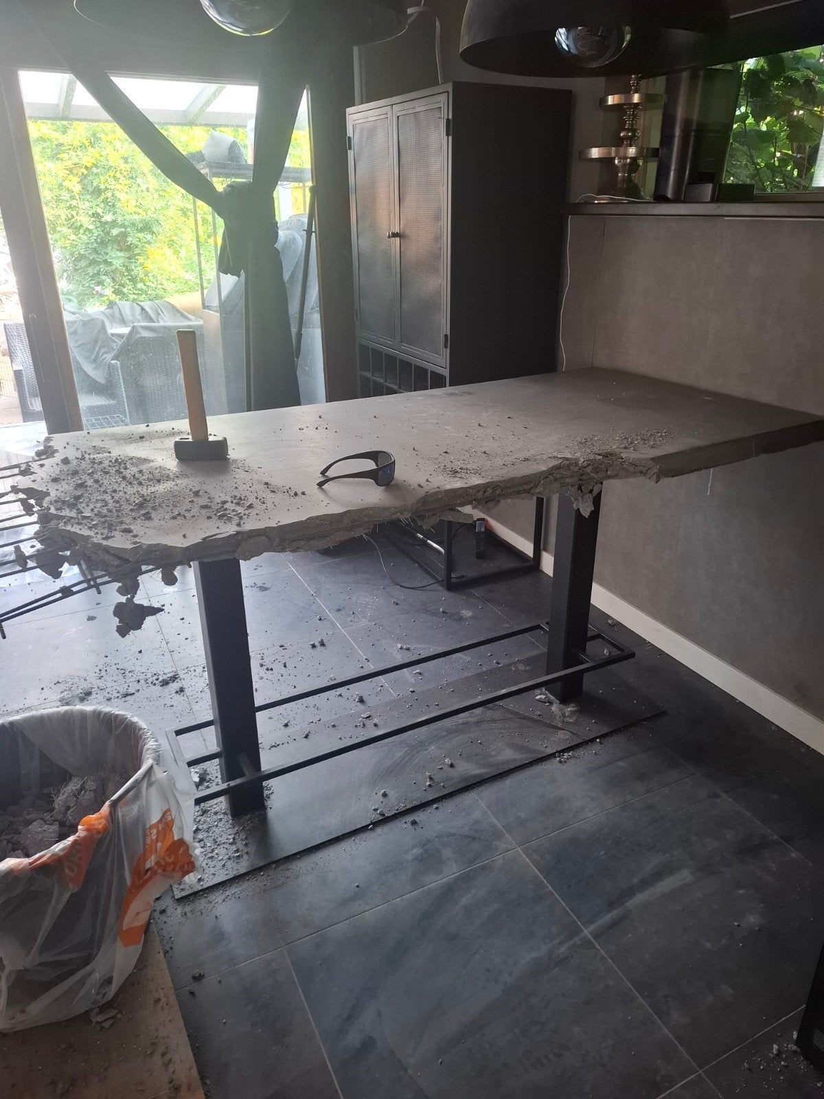 bartafel onderstel zwart staal, Ophalen of Verzenden, Rechthoekig, 50 tot 100 cm