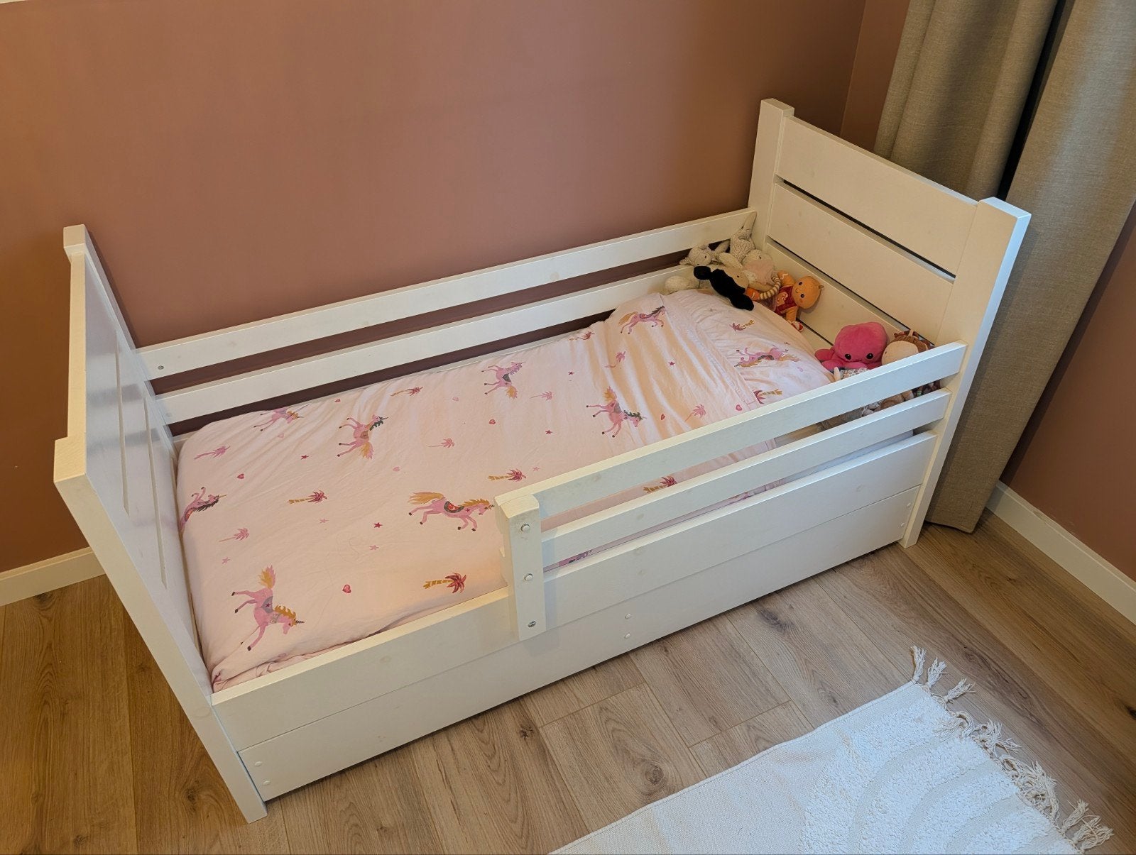 Peuterbed 70x150 wit, Ophalen, Gebruikt, Wit, Kinderbed met opberglades
