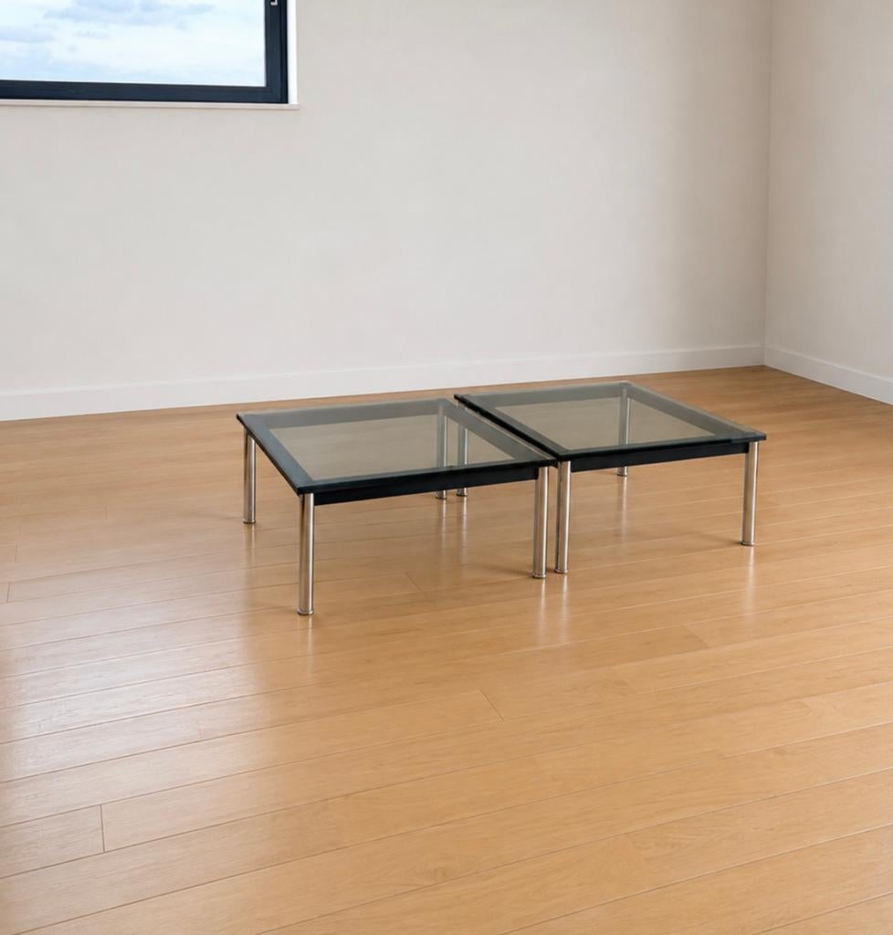 Cassina LC-10 salontafel(s) 70x70 cm origineel, Huis en Inrichting, Tafels | Salontafels, Ophalen, Vierkant, 50 tot 100 cm, Minder dan 50 cm