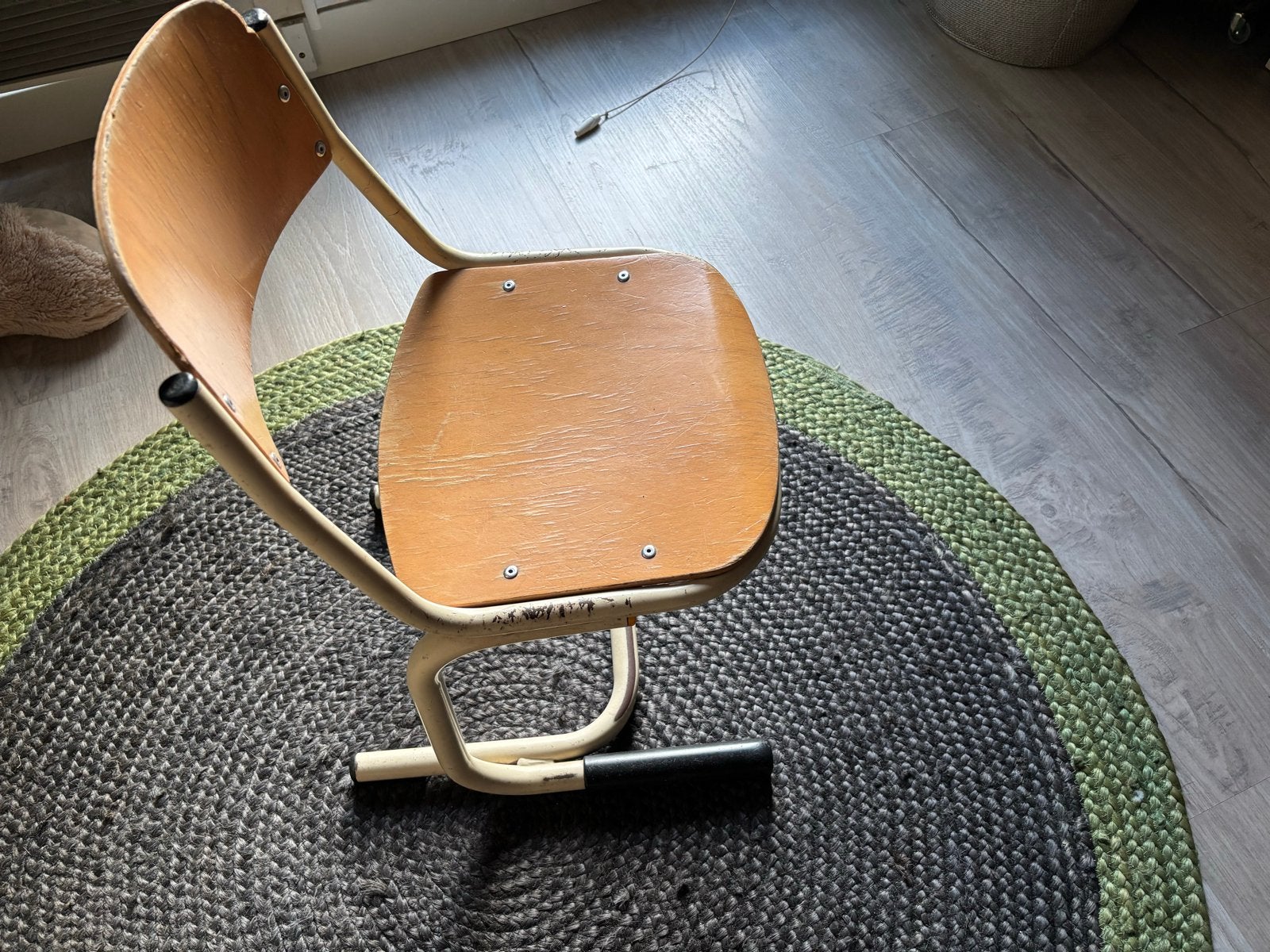 Vintage kinderstoelen, schoolstoel, hout en metaal, Ophalen, Gebruikt, Overige kleuren, Eén
