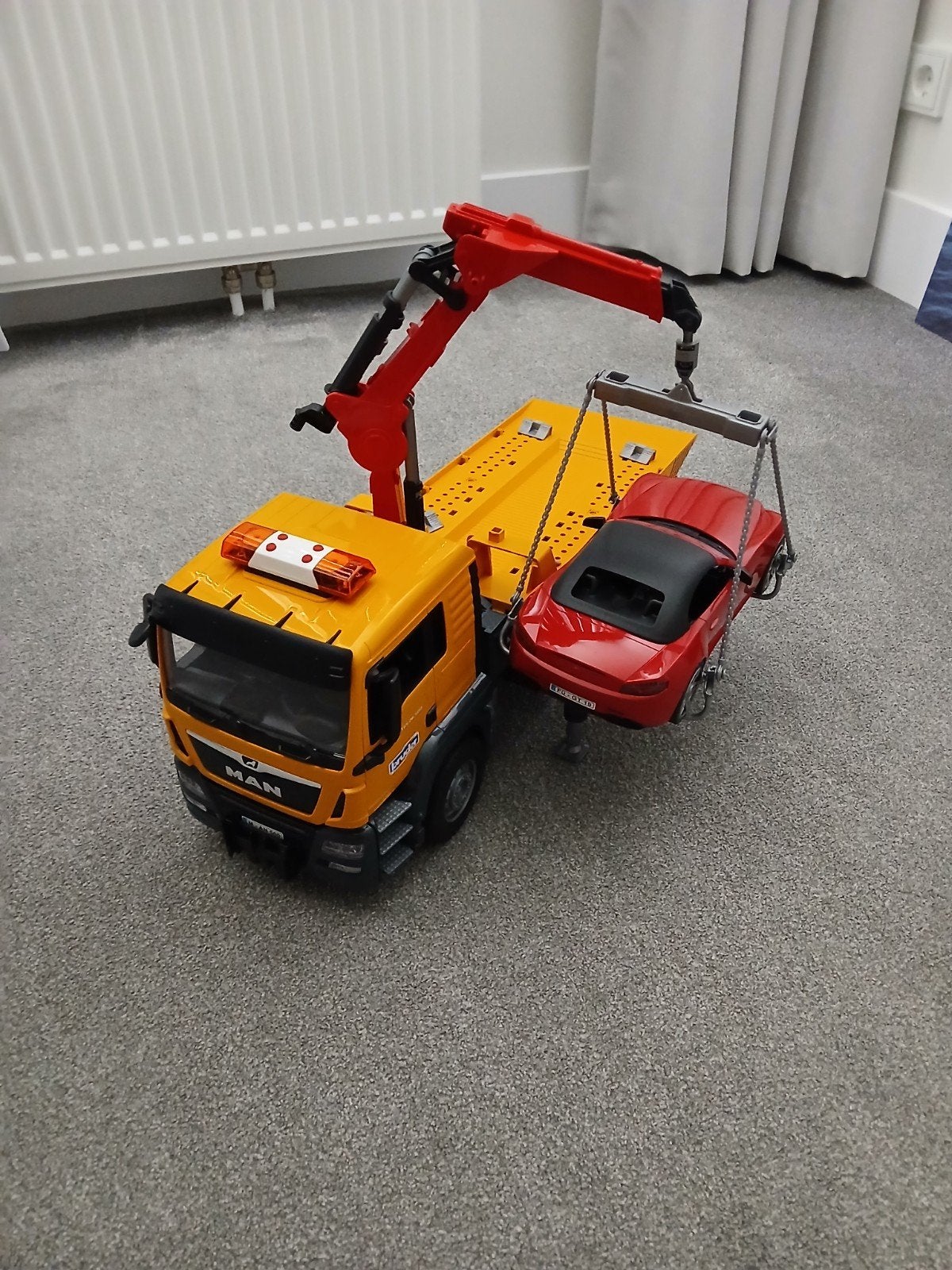 Zgan sleepwagen van Bruder MAN met licht en geluid, Ophalen of Verzenden, Zo goed als nieuw