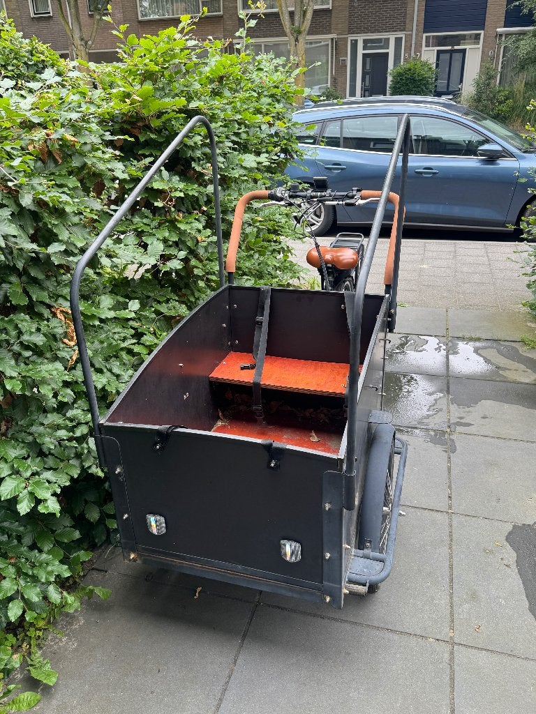 Vogue Troy E-Bakfiets met huif en veiligheidscertificaat, Fietsen en Brommers, 4 kinderen of meer, Gebruikt, Huif, Trommelrem