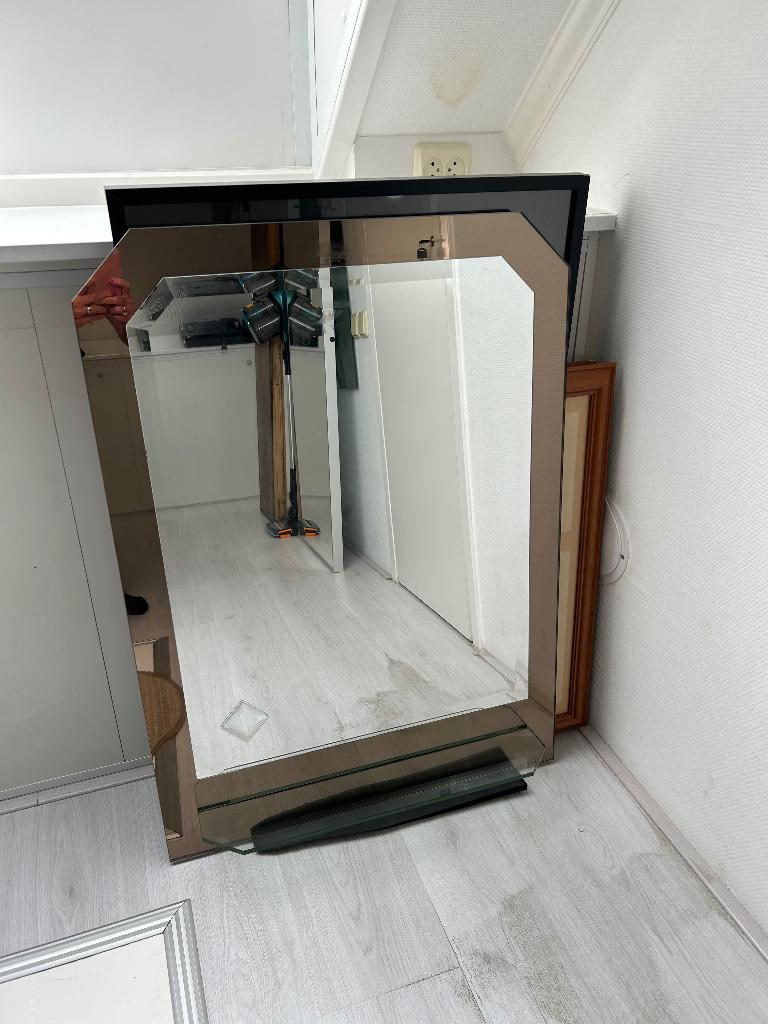 Mooie spiegel, Ophalen, Zo goed als nieuw, Minder dan 100 cm, Rechthoekig
