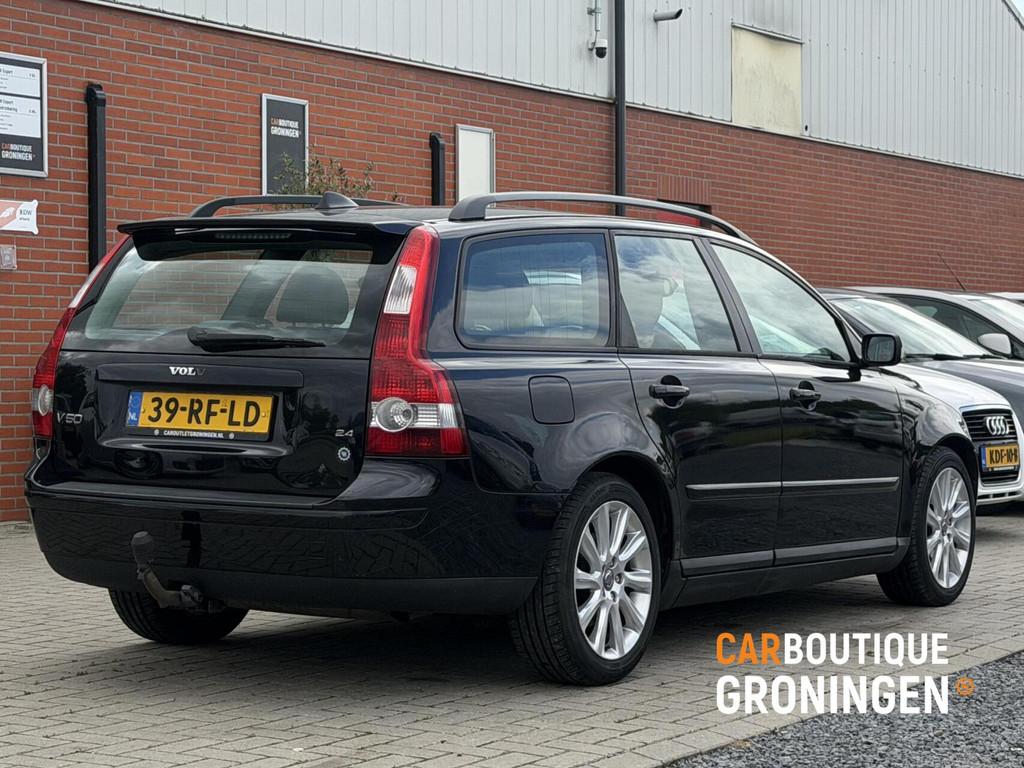 Volvo V50 2.4 Summum | AUTOMAAT | LEDER | CLIMA | APK 2-2027, Gebruikt, 700 kg, Zwart, 2435 cc