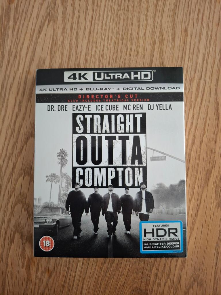 Straight Outta Compton 4K Ultra HD Blu-ray Director's Cut, Ophalen of Verzenden, Zo goed als nieuw, Drama