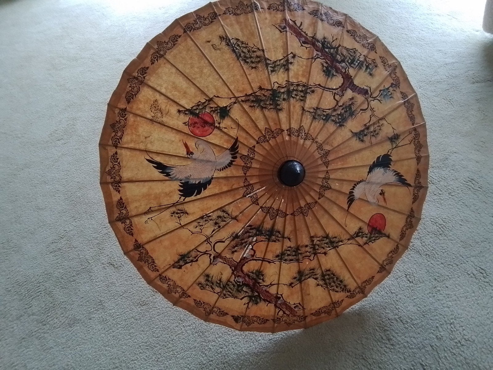 Handbeschilderd Japanse parasol vintage, Antiek en Kunst, Ophalen