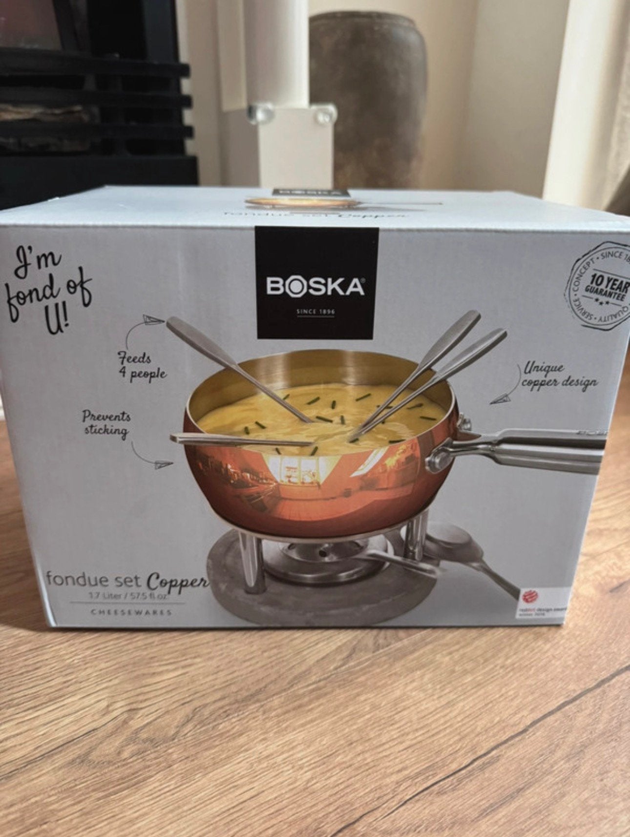 Boska Fondueset Koper - Kaas fondue - 1,7 L, Witgoed en Apparatuur, Fonduesets, Ophalen of Verzenden, Nieuw, Fondueset