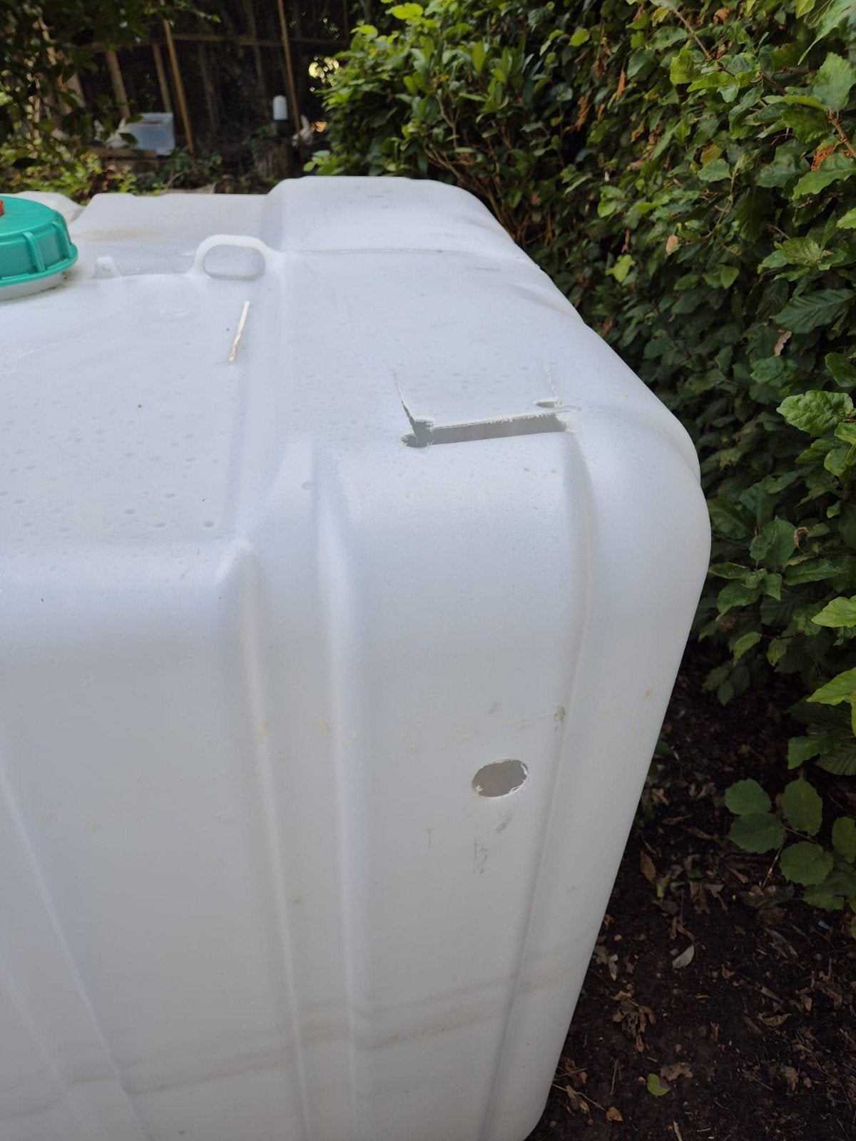 1000 liter vat met gaatje en klepje voor overflow, Ophalen, Kunststof, Met kraantje, 150 liter of meer