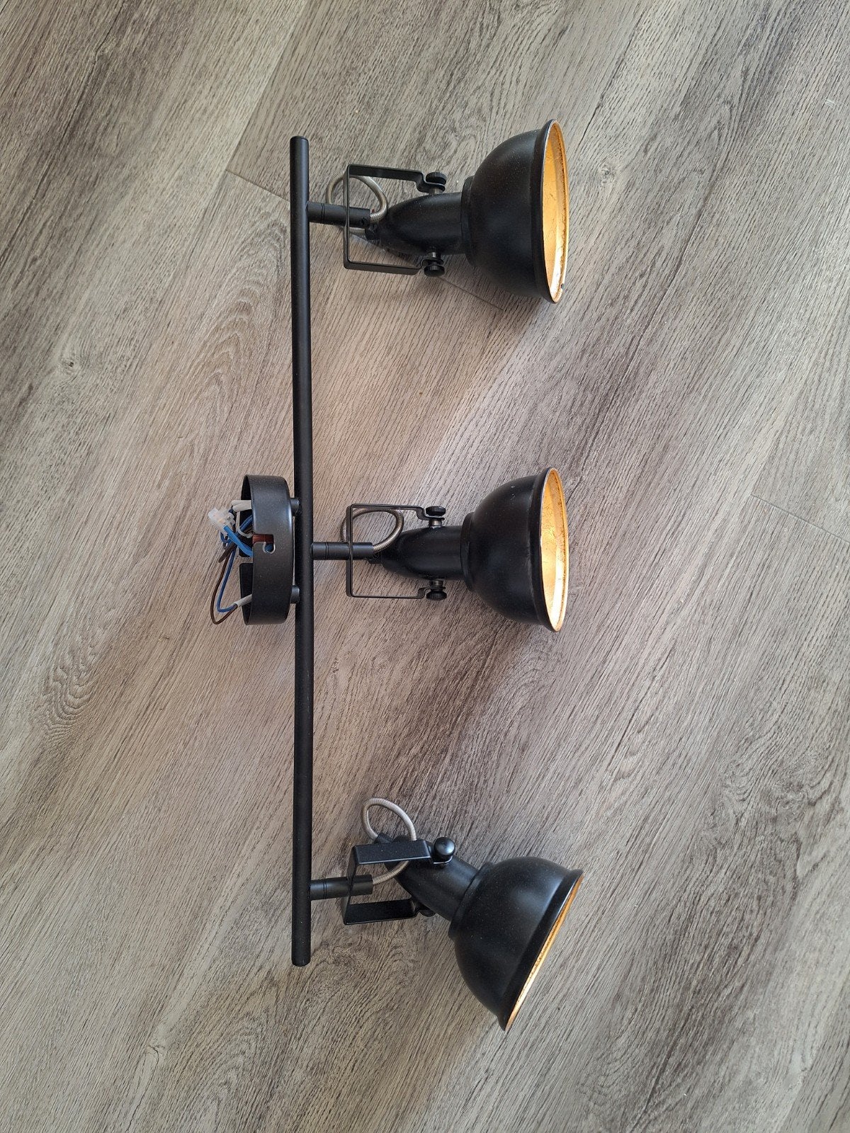 Zwarte plafondspot met 3 verstelbare lampen, Overige merken, Gebruikt, Zwart, E14 (klein)