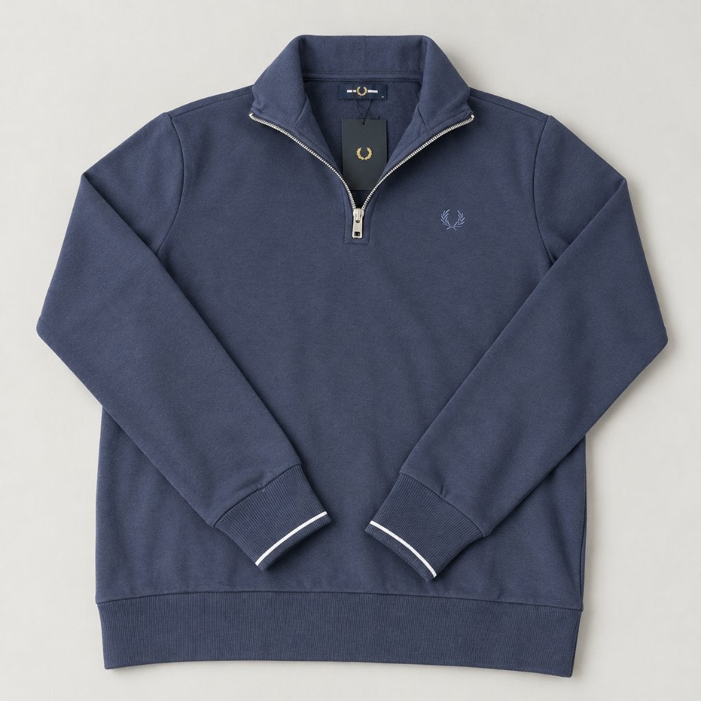 Fred Perry trui | Half zip | Navy blauw | M, Ophalen of Verzenden, Zo goed als nieuw, Fred Perry, Maat 48/50 (M)