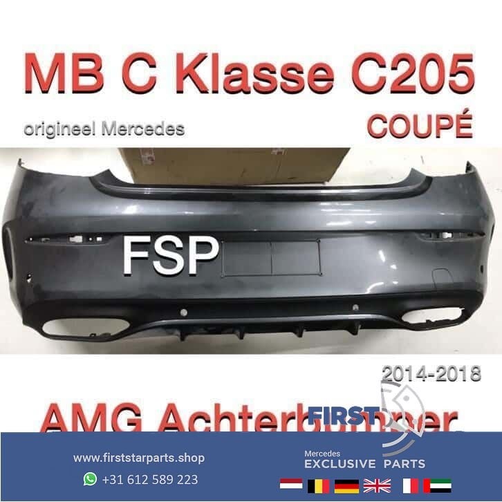 C205 AMG Achterbumper Mercedes C Klasse Coupé 2014-2019 W205, Gebruikt, -, Ophalen of Verzenden, Achter