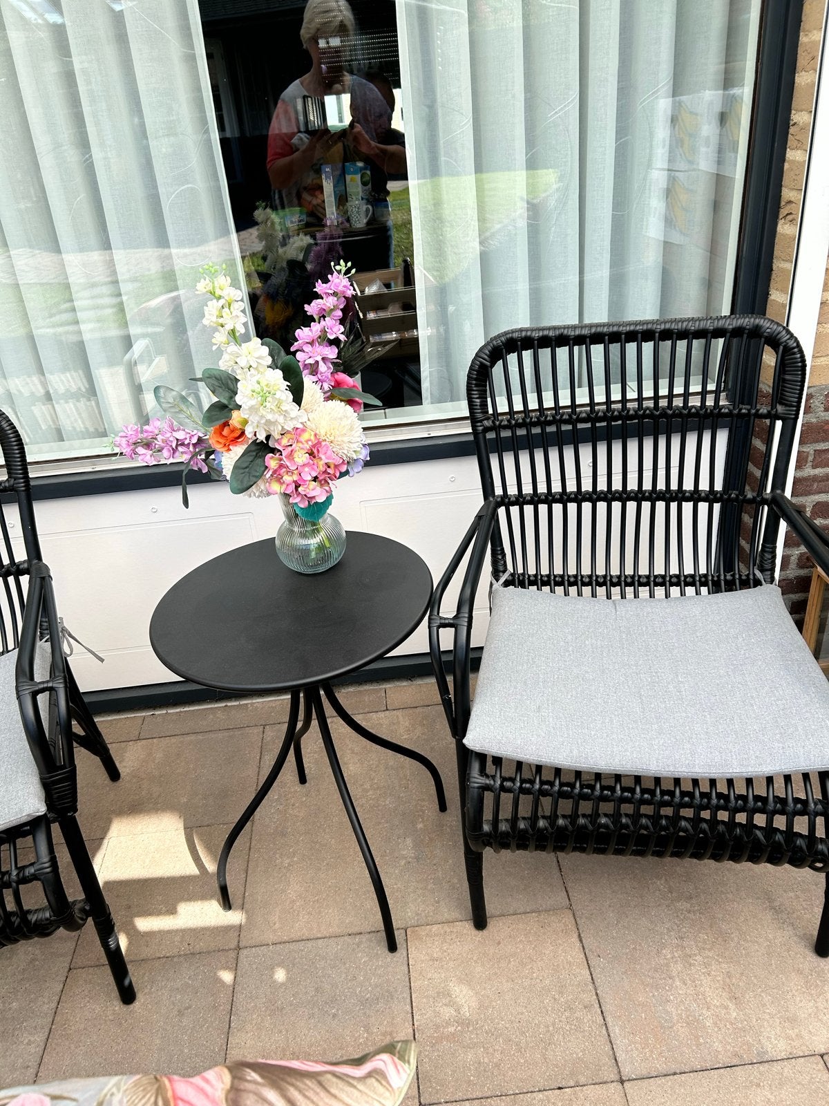 Twee comfortabele stoelen / kussen voor tuin of balkon, Ophalen, Zo goed als nieuw, Wicker