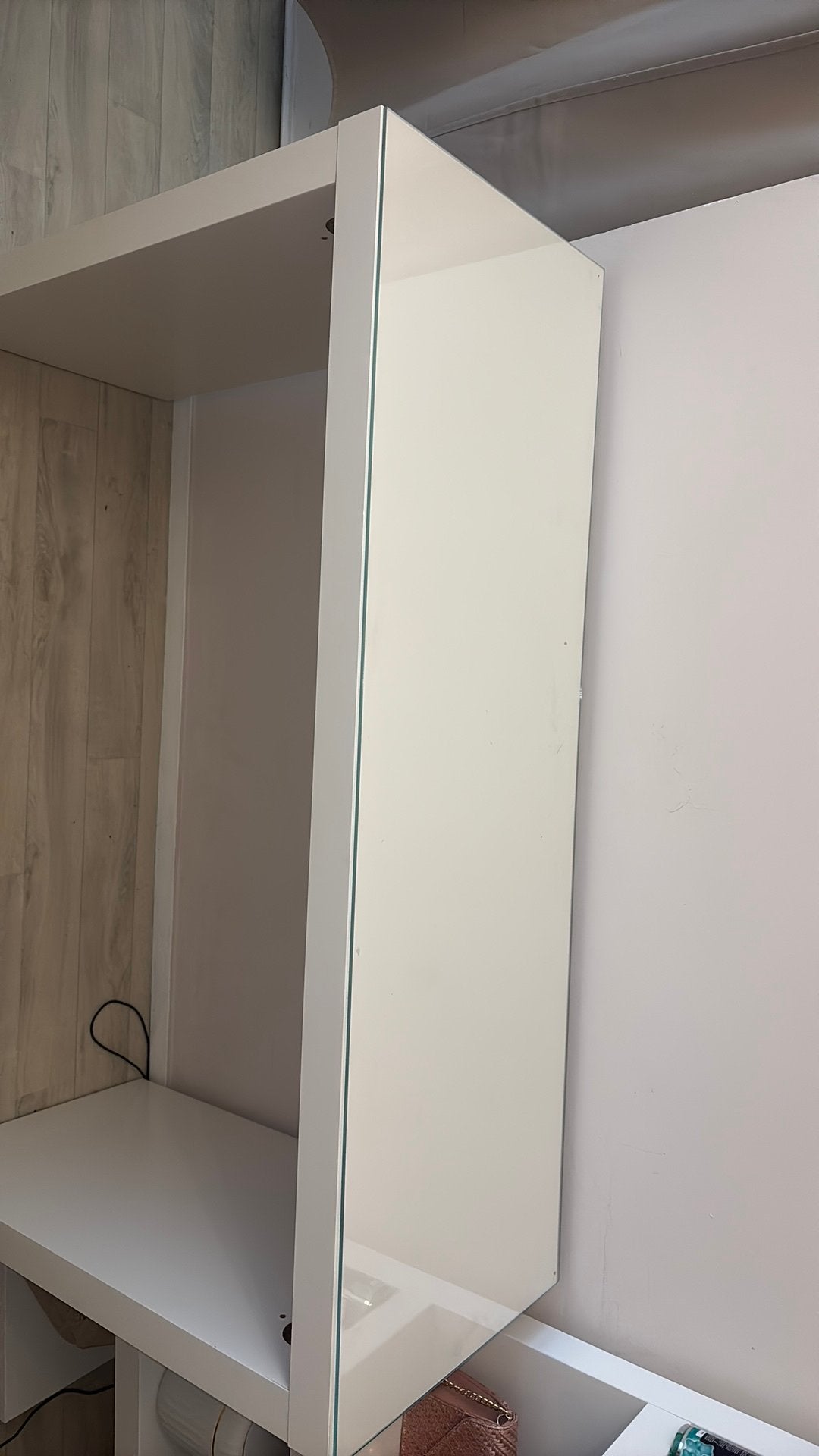 Wit dressior met glasplaat, Ophalen, Gebruikt, 100 tot 150 cm, 25 tot 50 cm