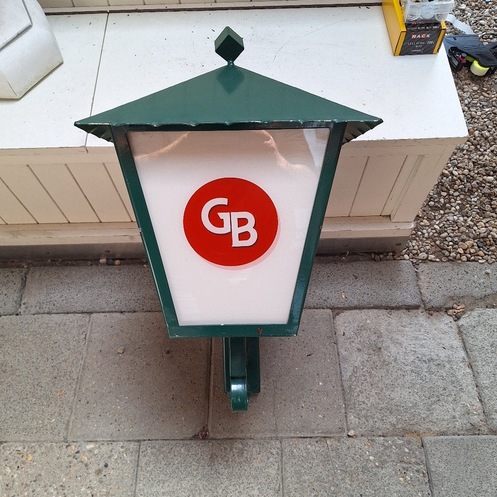 Gulpener bier gevelreclame buitenlamp lantaarn, Ophalen, Gebruikt, Lichtbak of (neon) lamp