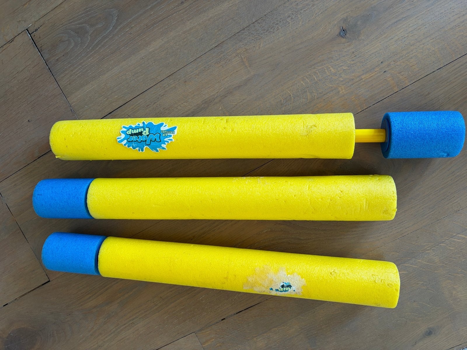 Set van 3 Water Pump Waterpistolen - Geel/Blauw, Ophalen, Gebruikt