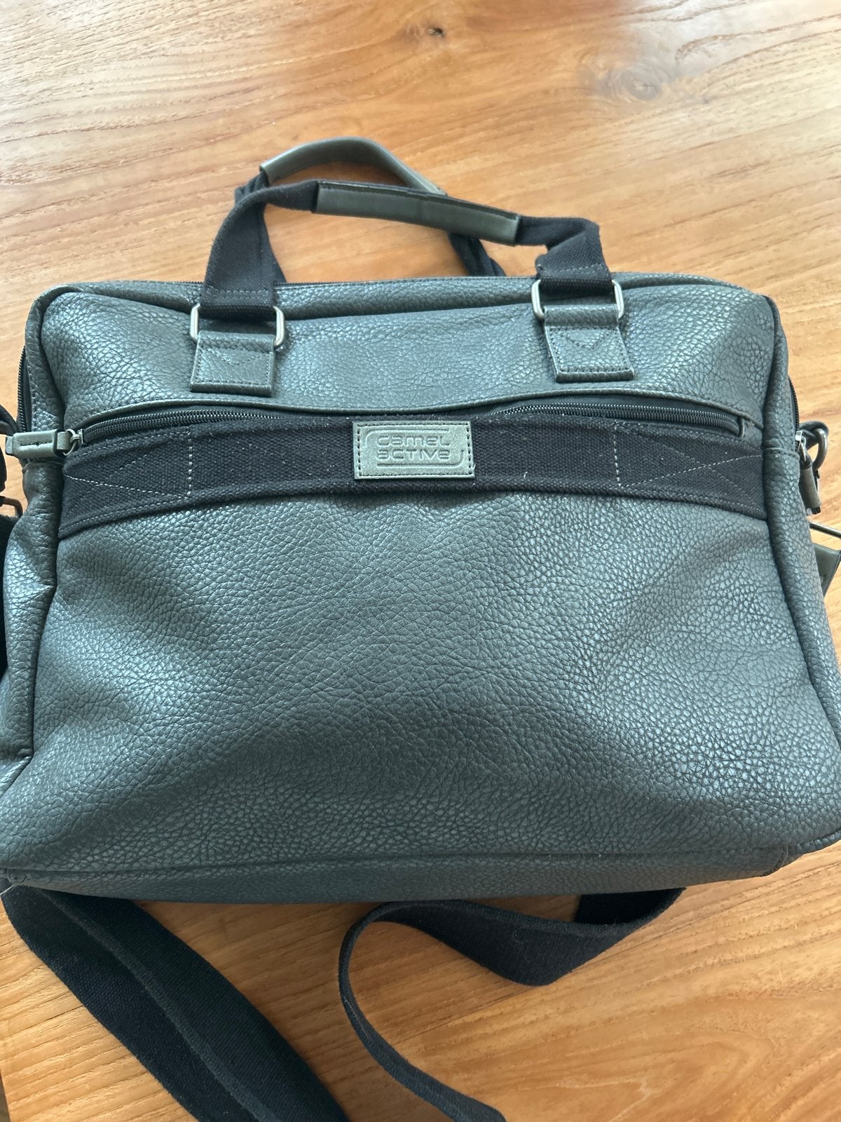 Camel Active Echt Lederen Laptoptas - Stijlvol & Praktisch, Ophalen, Gevoerd laptopvak, 15 inch, Grijs