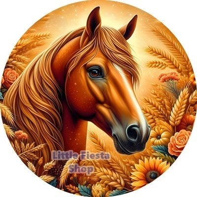 lf849 icing frosting paard 19cm eetbare taart plaat print, Ophalen of Verzenden, Nieuw, Taarten, Versiering